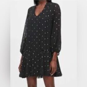 Banana Republic dress black with gold stitched dots size 6